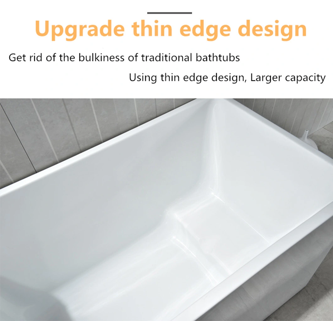 Unique Acrylic Bathroom Freestanding Soaking Bathtub with Faucet