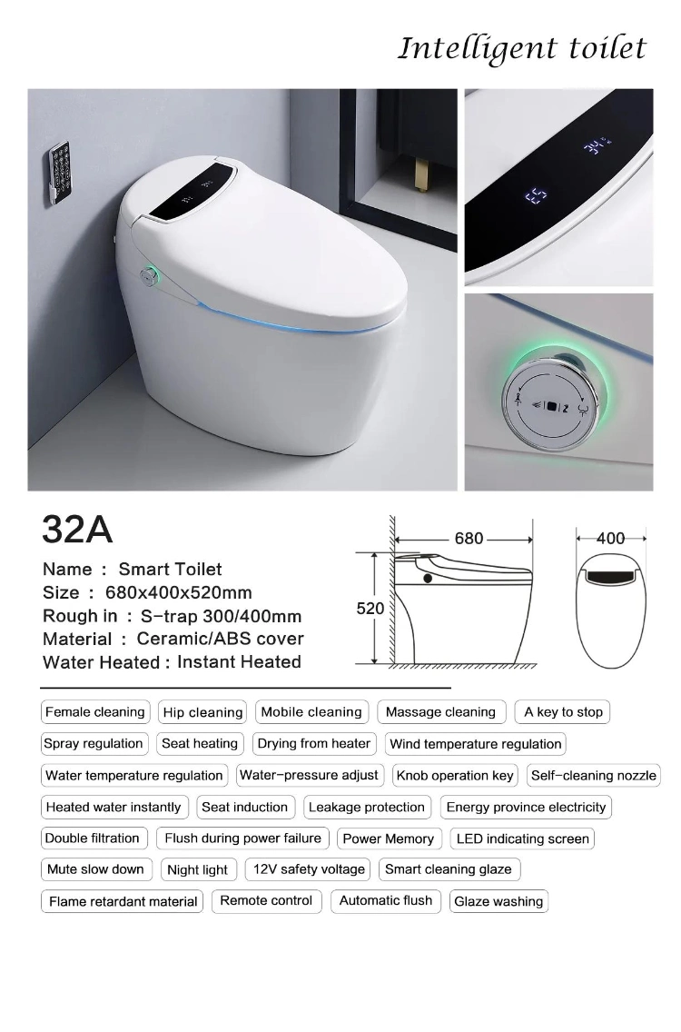 Ovs Modern White Water Close Sanitary Ware Ceramic Bathroom Wc Intelligent Smart One Piece Toilet